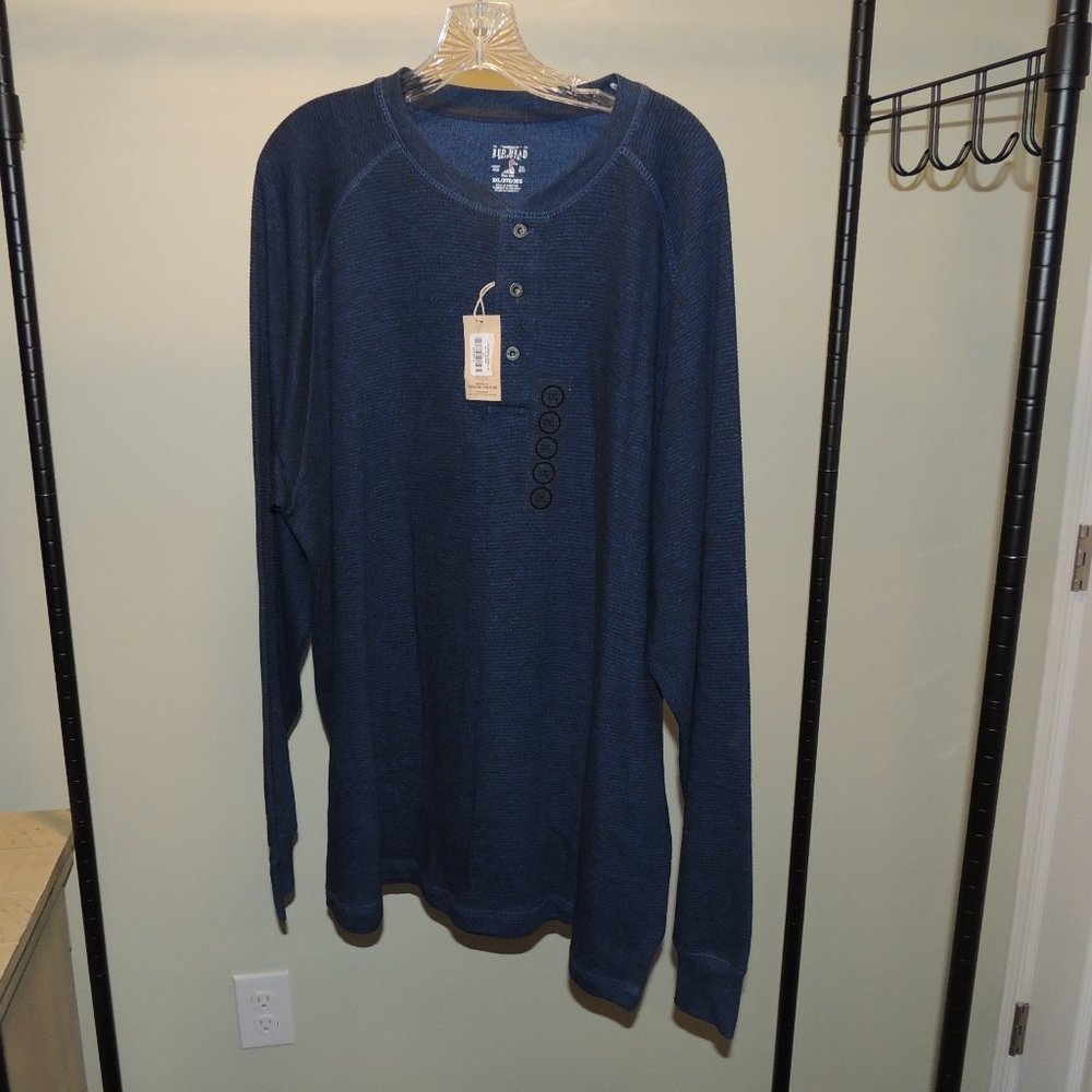 Red Head Brand Co Long Sleeve Henley Waffle Knit Thermal Brown Men’s Size 3XL
